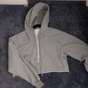 Grey cropped hoodie